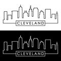 Cleveland linear skyline. Line art.