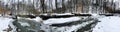 A frozen panorama of a creek in the Cleveland Metroparks - Parma, Ohio