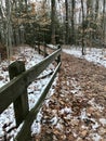 A TRAIL AND FENCE ON A COLD WINTER`S DAY