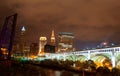 Cleveland at night Royalty Free Stock Photo