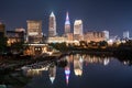 Cleveland Night Skyline Royalty Free Stock Photo