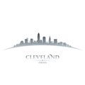 Cleveland Ohio city skyline silhouette white background Royalty Free Stock Photo