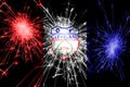 Cleveland, Ohio fireworks sparkling flag. New Year, Christmas and National day concept. United States of America Royalty Free Stock Photo