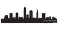 Cleveland, Ohio skyline. Detailed vector silhouette Royalty Free Stock Photo