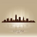 Cleveland Ohio skyline city silhouette Royalty Free Stock Photo