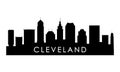 Cleveland Ohio skyline silhouette. Royalty Free Stock Photo