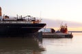 Cargo ships on the shores of Lake Erie Royalty Free Stock Photo