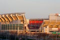 Close view of Cleveland Browns Stadium at sunset Royalty Free Stock Photo