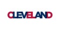 Cleveland, Ohio, USA typography slogan design. America logo with graphic city lettering for print and web