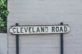 Cleveland Road name sign, Barnes, London, UK