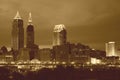 Cleveland In Sepia Royalty Free Stock Photo