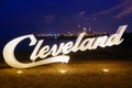 Cleveland sign from Edgewater Park