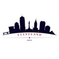 Cleveland skyline black silhouette