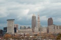 Cleveland Skyline on a Cloudy Day in Autumn