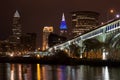 Cleveland Skyline and Detroit Superior Bridge Royalty Free Stock Photo