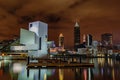 Cleveland Skyline at Night Royalty Free Stock Photo