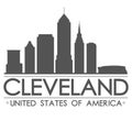 Cleveland Skyline Silhouette Design City Vector Art