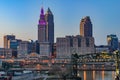 Cleveland Skyline at Sunset Royalty Free Stock Photo