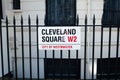 Cleveland Square name sign, London