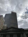 Beautiful clouds over the old Cleveland Trust Building currently Heinen`s and the 9 - Cleveland, Ohio Royalty Free Stock Photo