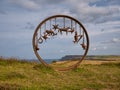 On the Cleveland Way coast path near Saltburn, the Huntcliff Circle also known as The Charm Bracelet