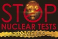 Mushroom Cloud inside Sign for International Day Against Nuclear Tests, Vector Illustration