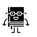 clever book character glyph icon vector illustration