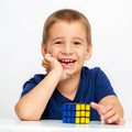 Clever boy. The child solved the problem. He collected a cube