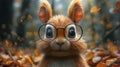 A clever cartoon squirrel wearing glasses perched on its tiny nose, embodying the essence of a stu Royalty Free Stock Photo