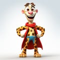 Clever Cheetah: A Charming Cartoon Character In Ray Tracing Style