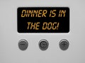 Clever digital timer cooker clock message remark witty alert warning dinner dog sign symbol cook food funny comical phrase quip