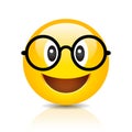 Clever emoji with glasses