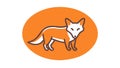 Clever Fox Silhouette Icon on Orange Background, Animal and Nature Symbol, vector design Generative AI Royalty Free Stock Photo