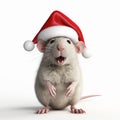 Clever And Humorous 3d Rendering Of Rat In Santa Hat
