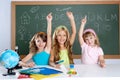 Clever kids student group at school classroom Royalty Free Stock Photo