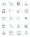 Clever learning linear icons set. Innovative, Resourceful, Strategic, Analytical, Curious, Creative, Adaptable line