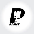 Clever Letter P initial as Paint Symbol