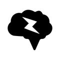 Clever, mind, intellect icon. Black vector graphics Royalty Free Stock Photo
