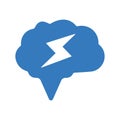 Clever, mind, intellect icon. Blue color design Royalty Free Stock Photo
