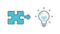 Clever Problem Solving Idea Puzzle Connection, vector design Generative AI Royalty Free Stock Photo