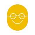 Clever smile glyph color icon