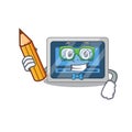 A clever student digital timer cartoon character study at home