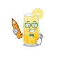 A clever student screwdriver cocktail cartoon character study at home Royalty Free Stock Photo