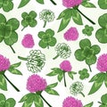 Clever trefoil vector seamless pattern