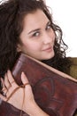 Clever woman with old book. Royalty Free Stock Photo