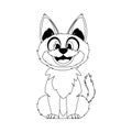 Cleverly cat in a organize organize, amazing for children's coloring books. Cartoon style, Vector Illustration