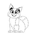 Cleverly cat in a organize organize, befuddling for children's coloring books. Cartoon style, Vector Illustration