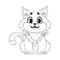 Cleverly cat in a organize organize, bewildering for children's coloring books. Cartoon style, Vector Illustration