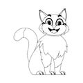 Cleverly cat in a organize organize, stupefying for children's coloring books. Cartoon style, Vector Illustration