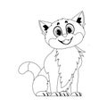 Cleverly cat in a organize organize, surprising for children's coloring books. Cartoon style, Vector Illustration